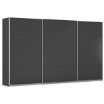Dressing 360 cm lungime, 3 uși glisante, culoare gri antracit, compartimentare premium, 210 cm înălțime