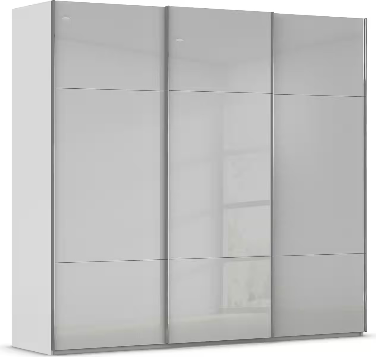 IMG_6062 Dressing 242 cm lungime, 3 uși glisante, fronturi sticlă, culoare gri mătase, 223 cm înălțime - imagine 2