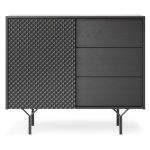 Comodă Premium ~Armony~ fronturi MDF, sistem push-to-open, finisaj negru mat - imagine 2