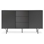 Comodă Premium ~Armony~ fronturi MDF, sistem push-to-open, finisaj negru mat - imagine 2