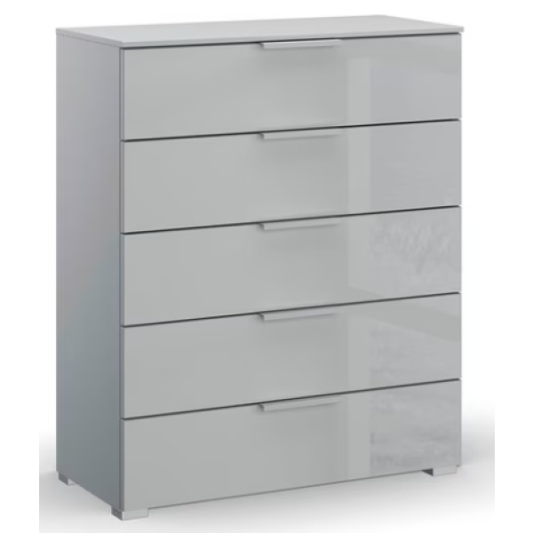 Comoda cu sertare, 80 cm latime, culoare gri matase, 100 cm inaltime - imagine 2