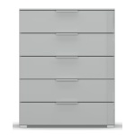 Comoda cu sertare, 80 cm latime, culoare gri matase, 100 cm inaltime