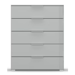 Comoda cu sertare, 80 cm latime, culoare gri matase, 100 cm inaltime