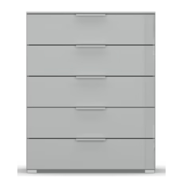 Comoda cu sertare, 80 cm latime, culoare gri matase, 100 cm inaltime - imagine 1