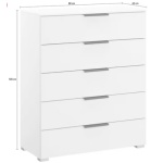 Comoda cu sertare, 80 cm latime, culoare gri matase, 100 cm inaltime - imagine 4