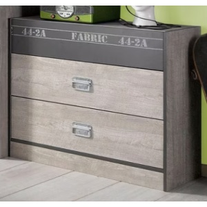 Comodă modernă, 87 cm lățime, culoare gri cenușiu, 77 cm înălțime