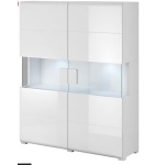 Comodă înaltă, 121,5 cm lățime, culoare alb lucios, 152,5 cm înălțime - imagine 4