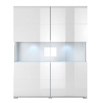 Comodă înaltă, 121,5 cm lățime, culoare alb lucios, 152,5 cm înălțime - imagine 3