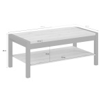 Masă de cafea cu raft, 120 cm lățime, culoare stejar/negru, 48 cm înălțime - imagine 4