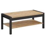 Masă de cafea cu raft, 120 cm lățime, culoare stejar/negru, 48 cm înălțime - imagine 3