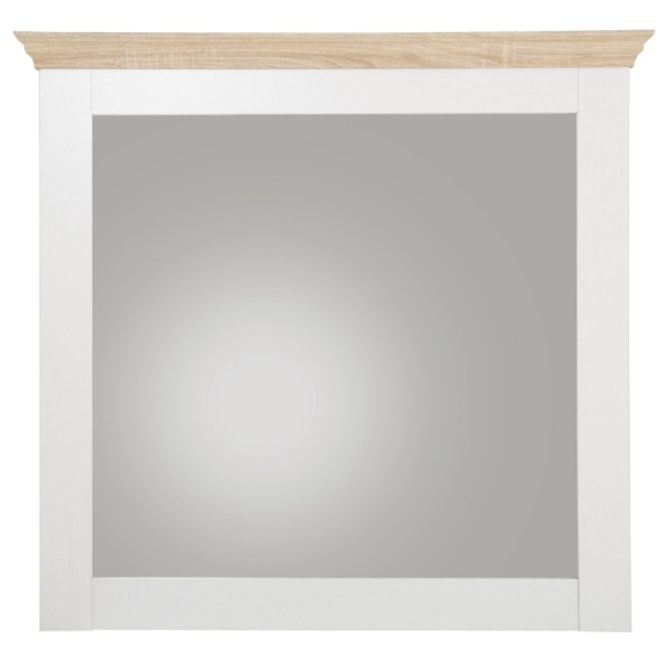 Oglindă, 75 cm lățime, culoare alb-stejar, 70 cm înălțime - imagine 1