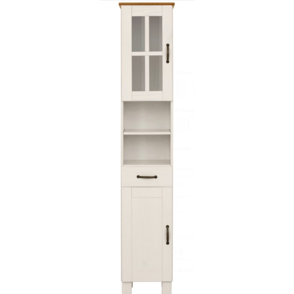 Dulap înalt, 33 cm lățime, culoare alb, 180 cm înălțime - imagine 1