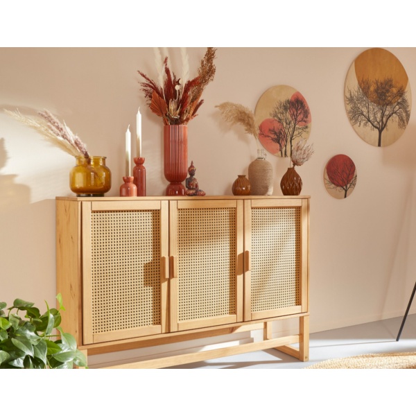 Bufet, 128 cm lățime, culoarea mierii, 90 cm înălțime - imagine 1