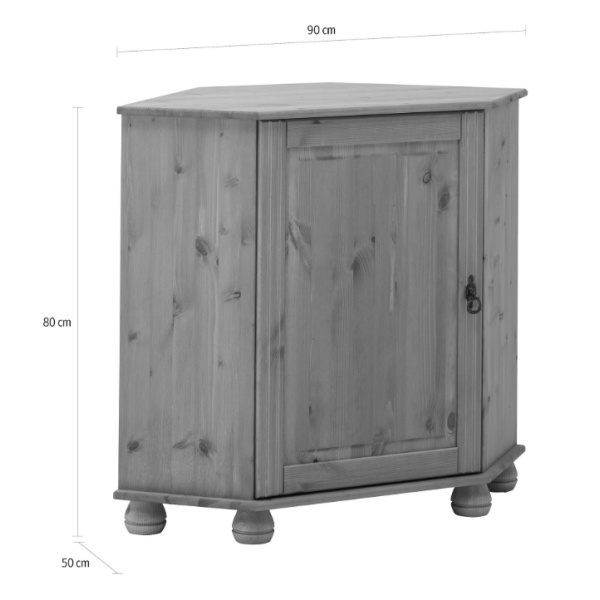 Comodă de colț, 90 cm lățime, culoare naturală, 80 cm înălțime - imagine 6