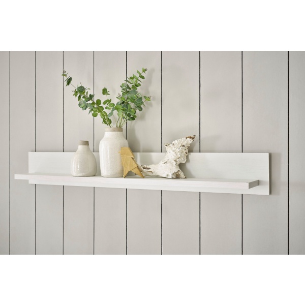 Etajeră, 150 cm lățime, culoare alb, 20 cm adâncime - imagine 1