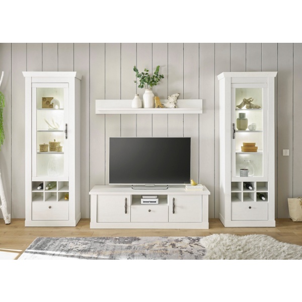Etajeră, 150 cm lățime, culoare alb, 20 cm adâncime - imagine 2
