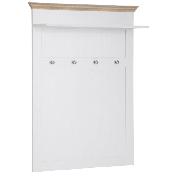 Cuier de haine, 80 cm lățime, culoare alb/stejar, 105 cm înălțime - imagine 4