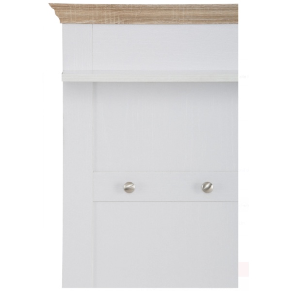 Cuier de haine, 80 cm lățime, culoare alb/stejar, 105 cm înălțime - imagine 5