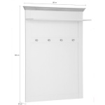 Cuier de haine, 80 cm lățime, culoare alb/stejar, 105 cm înălțime - imagine 7