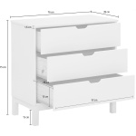 Comodă cu sertare, 76 cm lățime, culoare naturală, 75 cm înălțime - imagine 5