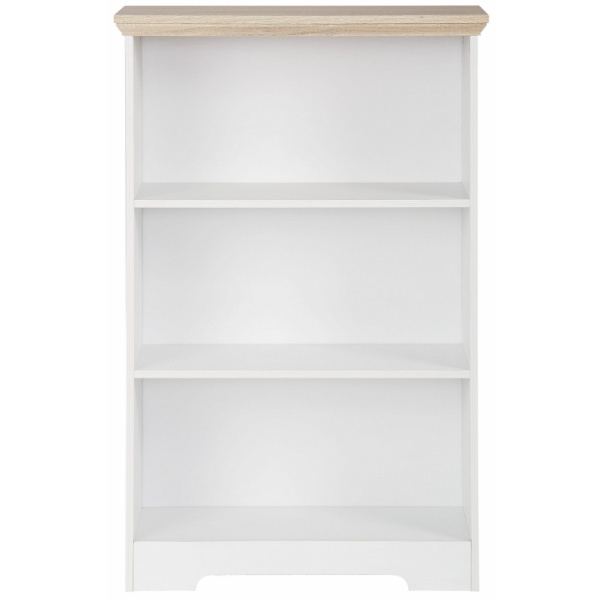 Bibliotecă, 73 cm lățime, culoare alb/stejar, 113 cm înălțime - imagine 2