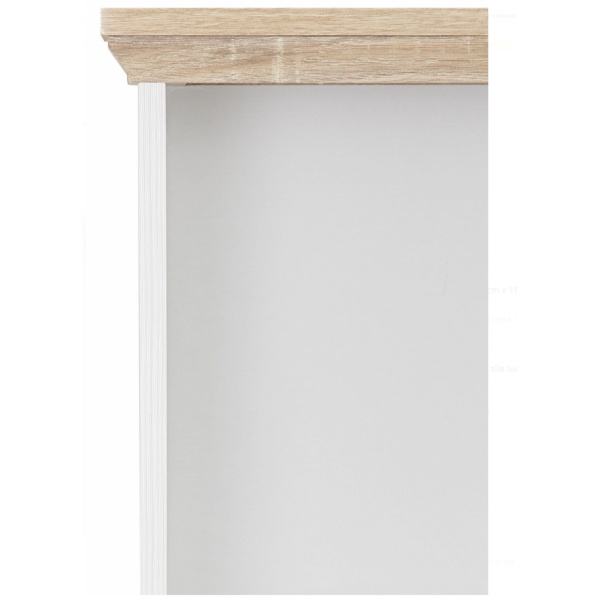 Bibliotecă, 73 cm lățime, culoare alb/stejar, 113 cm înălțime - imagine 3