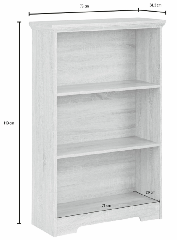 Screenshot 2025-10-23 150736 Bibliotecă, 73 cm lățime, culoare alb/stejar, 113 cm înălțime - imagine 5