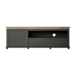 Comodă TV, 181 cm lățime, culoare verde-mentă/stejar, 61 cm înălțime - imagine 2