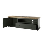 Comodă TV, 181 cm lățime, culoare verde-mentă/stejar, 61 cm înălțime - imagine 4