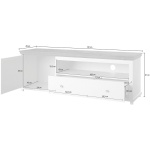 Comodă TV, 181 cm lățime, culoare verde-mentă/stejar, 61 cm înălțime - imagine 6