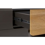 Comodă TV, 208 cm lățime, culoare antracit/stejar, 47 cm înălțime - imagine 6