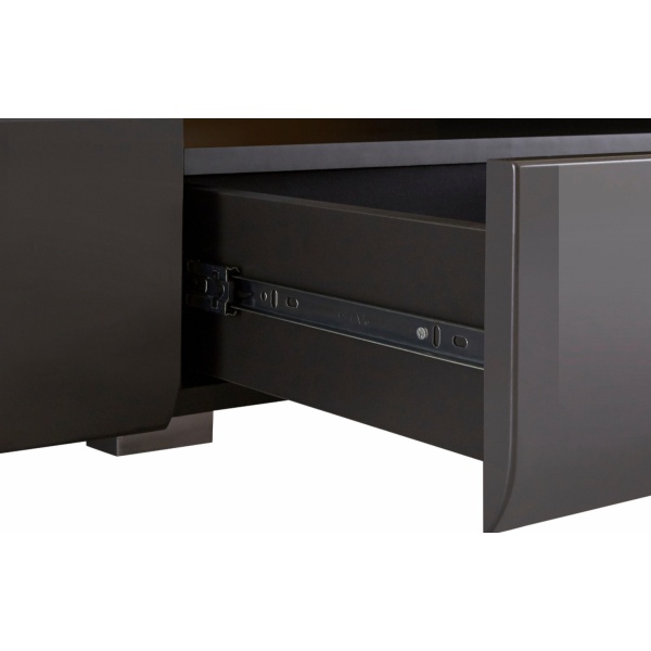 Comodă TV, 208 cm lățime, culoare antracit/stejar, 47 cm înălțime - imagine 7