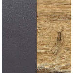 Vitrină ~SEAL~ 60,5 cm lățime, culoare antracit/stejar, 204 cm înălțime - imagine 3