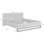Cadru de pat, 188 cm lățime, culoare stejar, 208,5 cm lungime - imagine 5