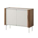 Comodă Premium ~WOOD~ fronturi MDF, sistem push-to-open, margini cu detalii stejar, finisaj cashmere mat - imagine 3