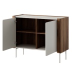 Comodă Premium ~WOOD~ fronturi MDF, sistem push-to-open, margini cu detalii stejar, finisaj cashmere mat - imagine 4