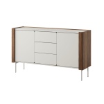 Comodă Premium ~WOOD~ fronturi MDF, sistem push-to-open, margini cu detalii stejar, finisaj cashmere mat - imagine 3
