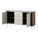 Comodă Premium ~WOOD~ fronturi MDF, sistem push-to-open, margini cu detalii stejar, finisaj cashmere mat - imagine 4