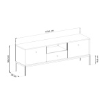 Comodă TV Premium ~PALAZZO~ 2 uși, 1 sertar, culoare crem mat, picioare metalice negru mat - imagine 8