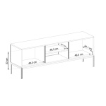 Comodă TV Premium ~PALAZZO~ 2 uși, 1 sertar, culoare crem mat, picioare metalice negru mat - imagine 9