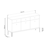 Comodă Premium ~PALAZZO~ 3 uși, 3 sertare, culoare crem mat, picioare metalice negru mat - imagine 7