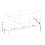 Comodă Premium ~PALAZZO~ 3 uși, 3 sertare, culoare crem mat, picioare metalice negru mat - imagine 8