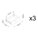 Comodă Premium ~PALAZZO~ 3 uși, 3 sertare, culoare crem mat, picioare metalice negru mat - imagine 9