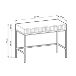 Consolă Premium ~Lusso~ 2 sertare, front MDF canelat, finisaj cashmere mat, cadru și picioare metalice aurii - imagine 5