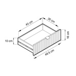 Noptieră Premium ~Lusso~ 1 sertar, front MDF canelat, finisaj verde smarald, cadru și picioare metalice aurii - imagine 6