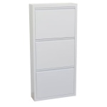 Pantofar 50 cm, 3 clapete, culoare alb, structură metalică, design slim pentru spații înguste, 113,5 cm înălțime - imagine 2