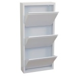 Pantofar 50 cm, 3 clapete, culoare alb, structură metalică, design slim pentru spații înguste, 113,5 cm înălțime - imagine 3