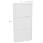 Pantofar 50 cm, 3 clapete, culoare alb, structură metalică, design slim pentru spații înguste, 113,5 cm înălțime - imagine 4