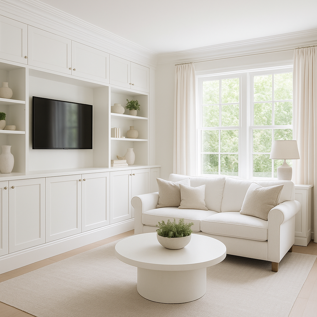 Living cu mobilier alb