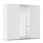 Dressing 271 cm lățime, 3 uși glisante cu oglindă, culoare alb alpin, 223 cm înălțime, compartimentare premium cu 9 compartimente și 6 rafturi, ideal pentru dormitor - imagine 2